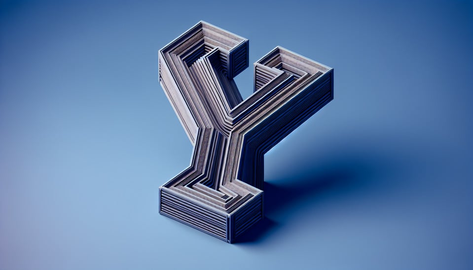Y in capital letter3d render text effect image