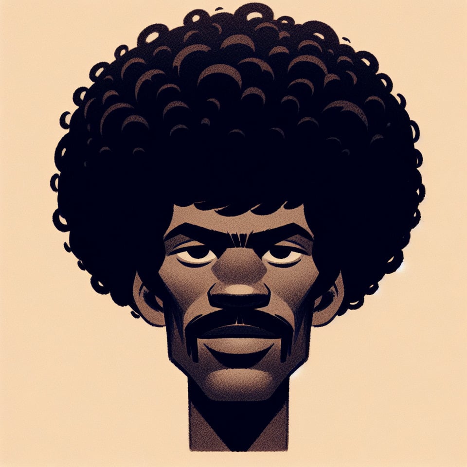 a man black afrostyle pixarcaricature text effect image