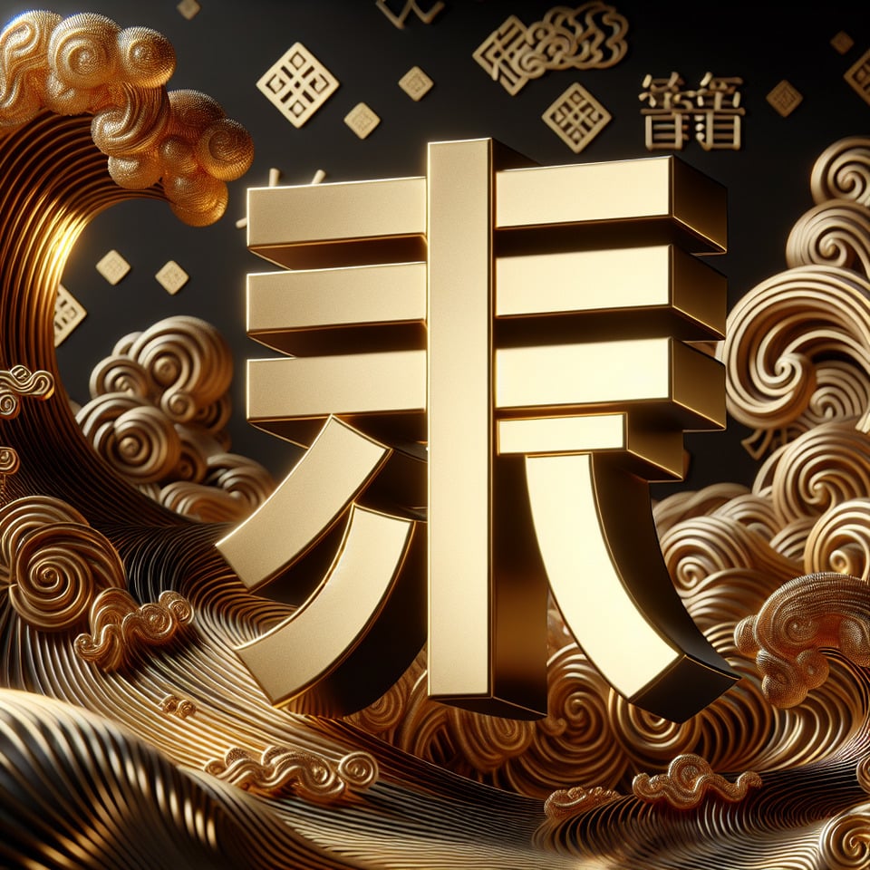 文字「輝瑞」金色3d3d renderphoto text effect image