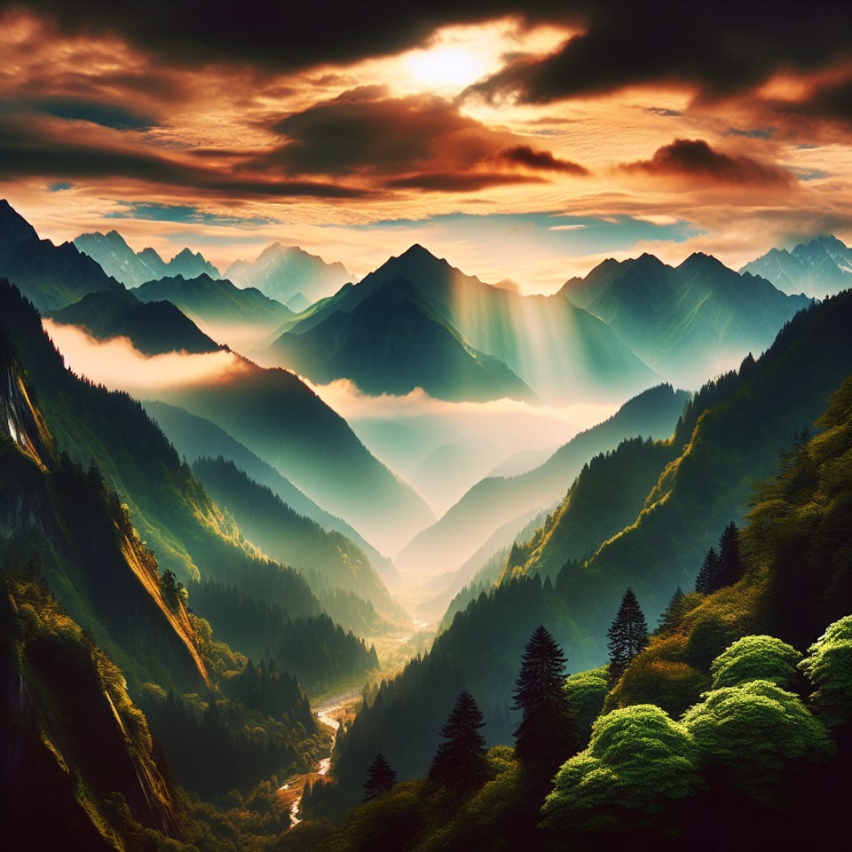 一個繽紛大自然景象 text effect image