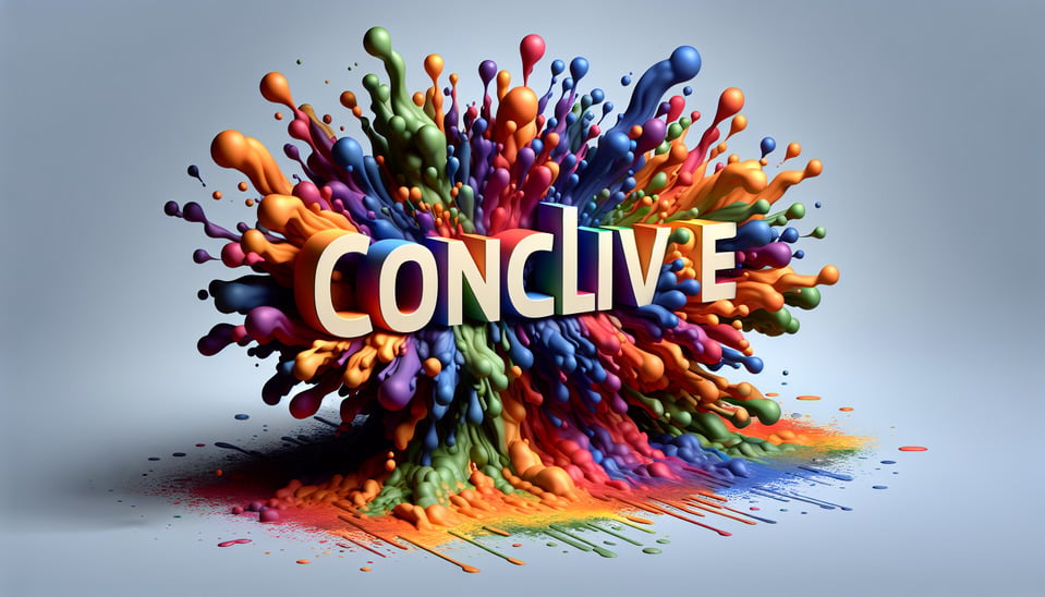 Text Conclave colorful splash 3d text and transparant background text effect image