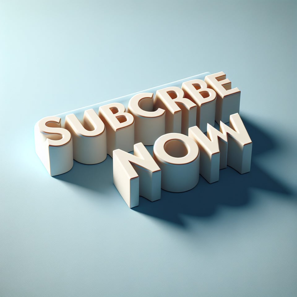 Subscribe now written in a white plain text in 3d text effect image