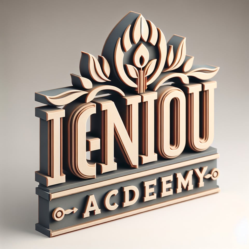 IGNOU ACADEMY logo 3D text effect image