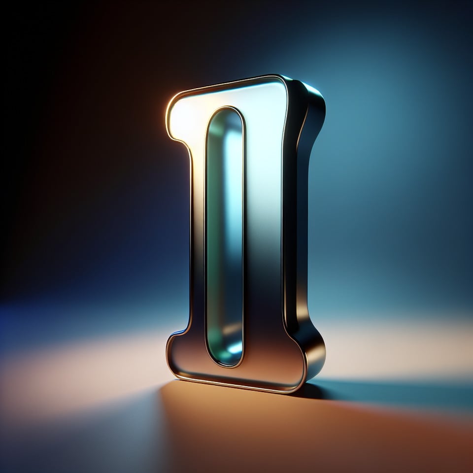 I LETTER logo 3D text effect image