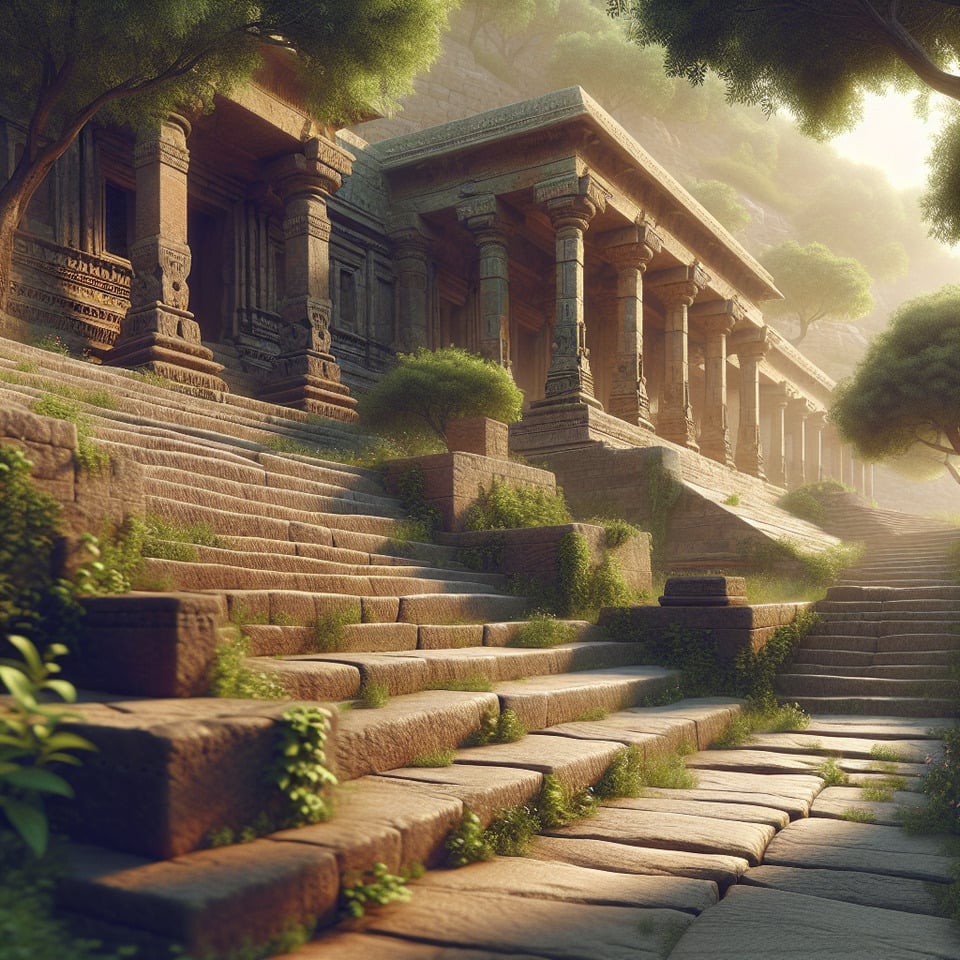temple steps text effect image