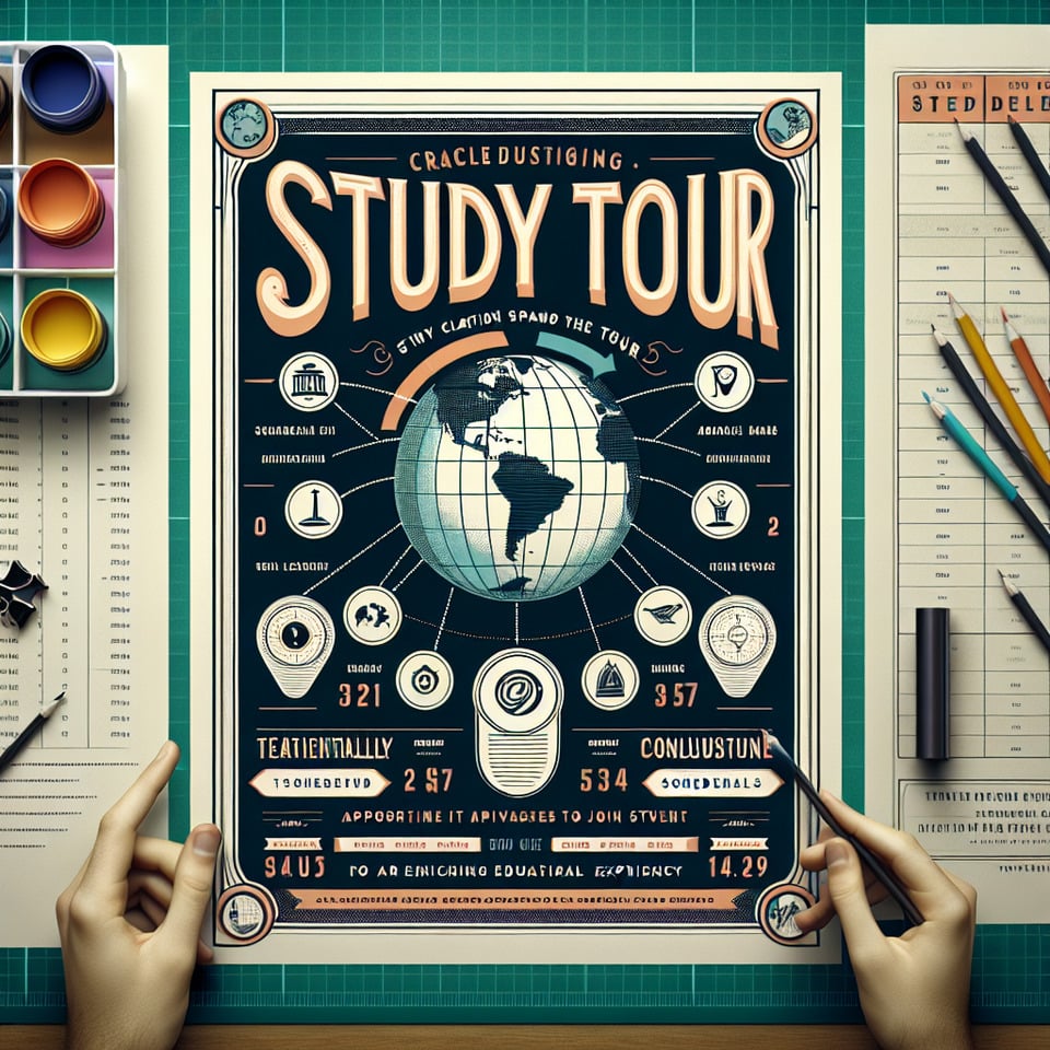 a study tour poster template text effect image