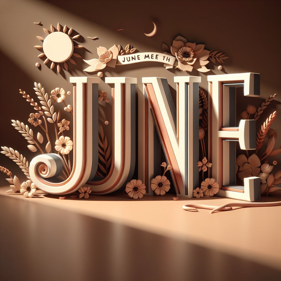 junecinematicillustration3d rendertypography text effect image