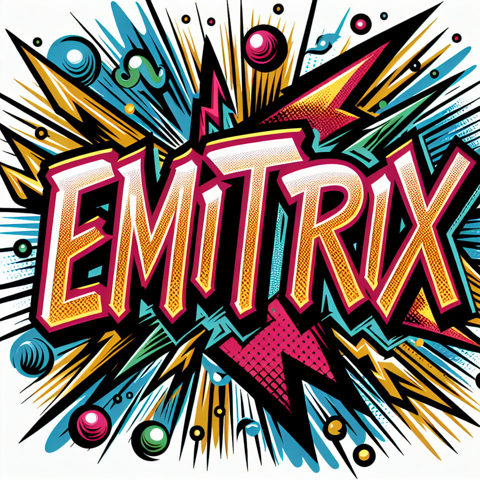 text EMITRIX comic style text effect on white background text effect image