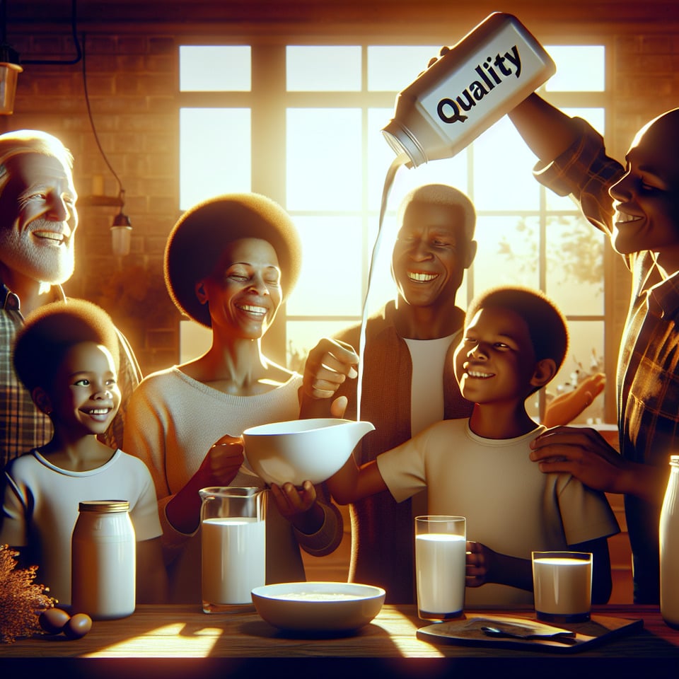 Zero compromises,when it comes to,milk for my family's,well-being. text effect image