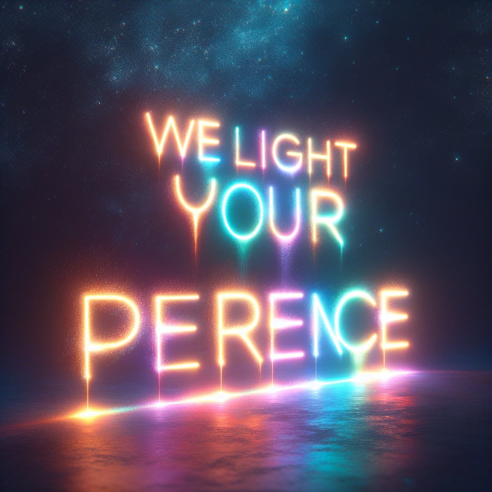WE LIGHT UP YOUR PRESENCE text effect image