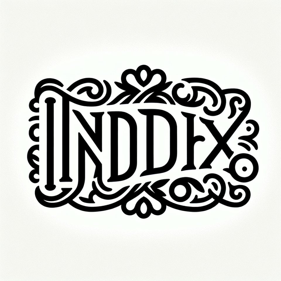 I Want to generate Index in between two stylish line  text effect image