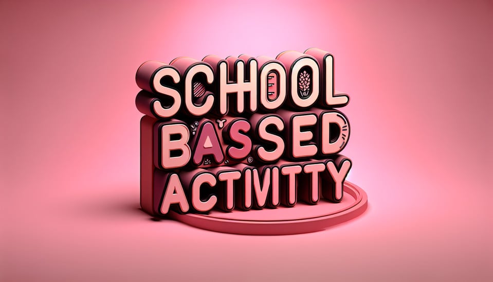 Text SCHOOL BASED ACTIVITY PINKISH 3D TEXT AND PINKISH BACKDROP text effect image