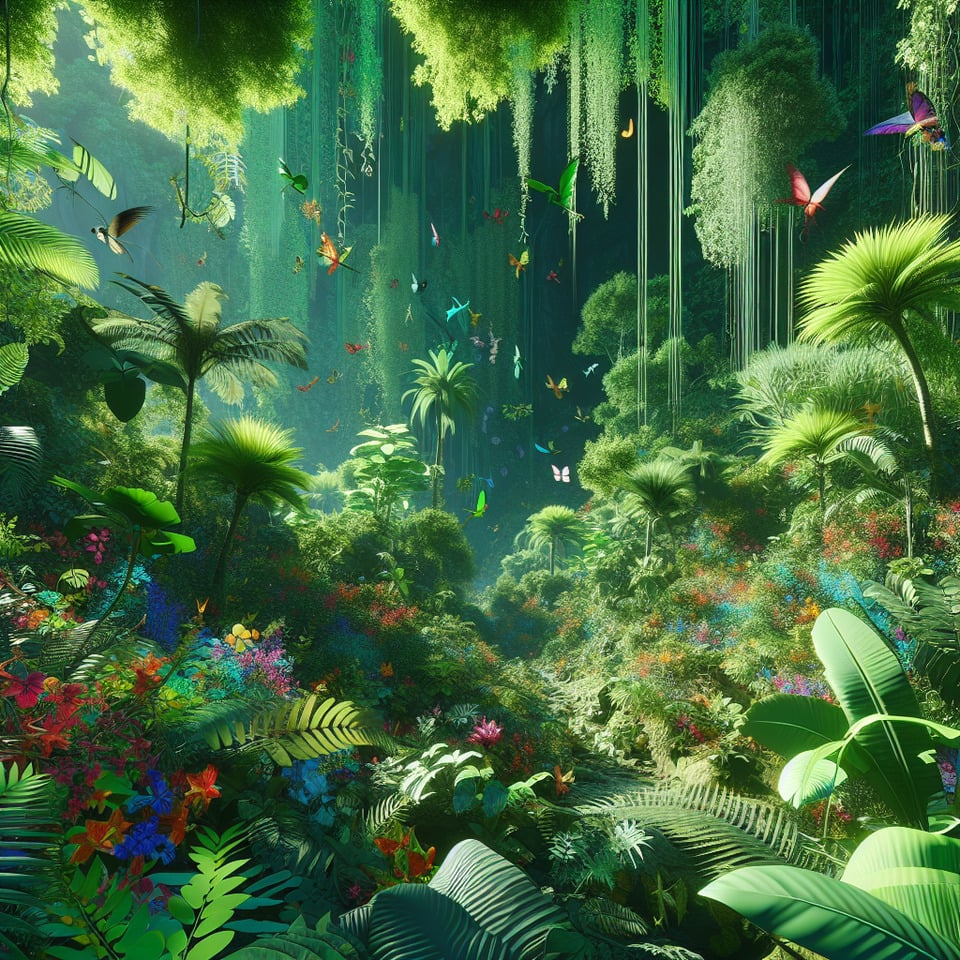 Jungle Ze3d renderillustrationphoto text effect image