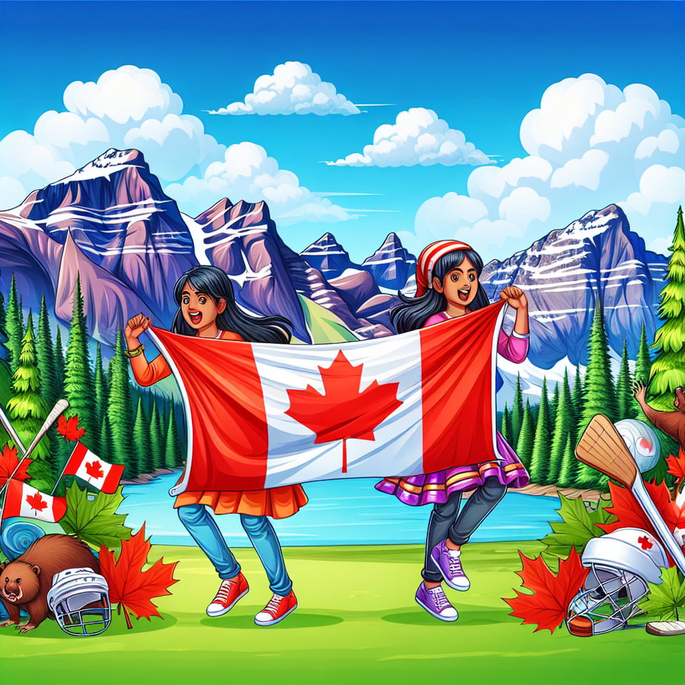 India Women With Canada Flag with Canada Background text effect image
