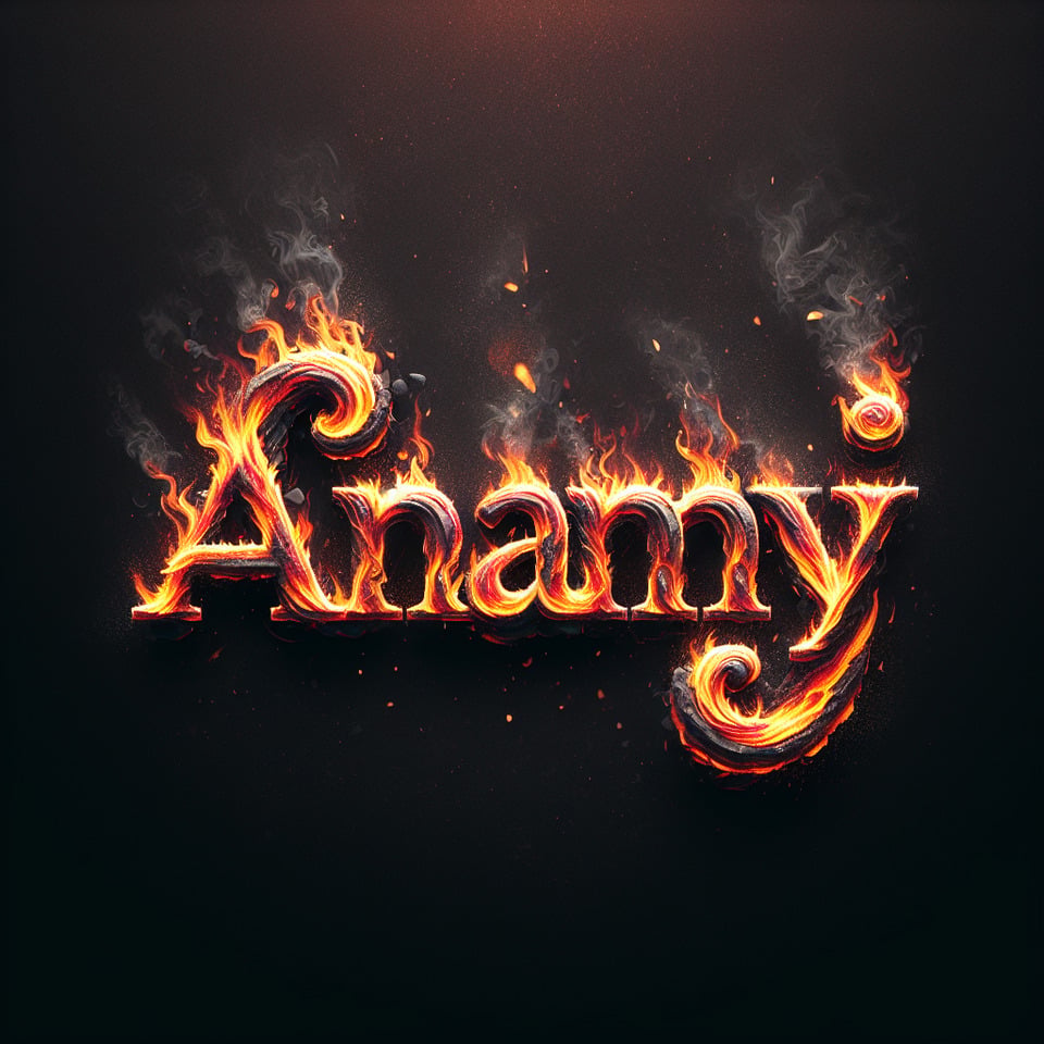 text Ananya fire alphabet text effects with no background text effect image