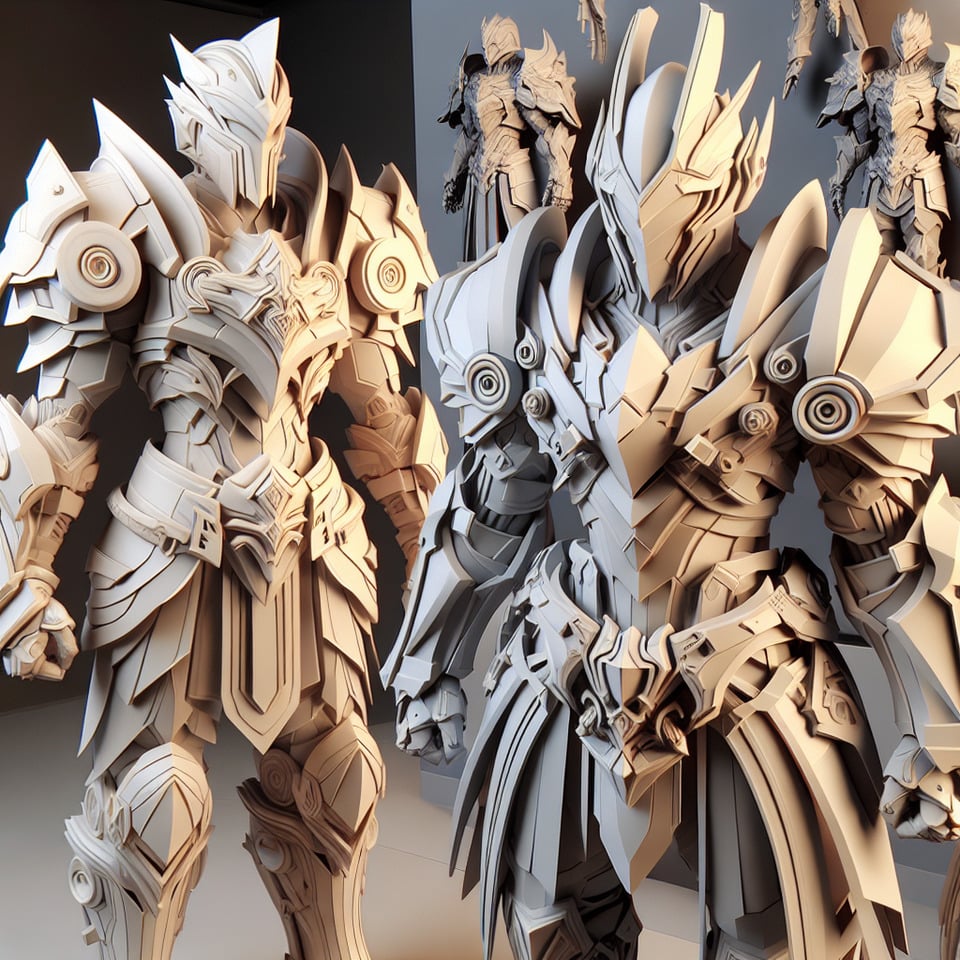 Anime armors written in 3 d text effect image