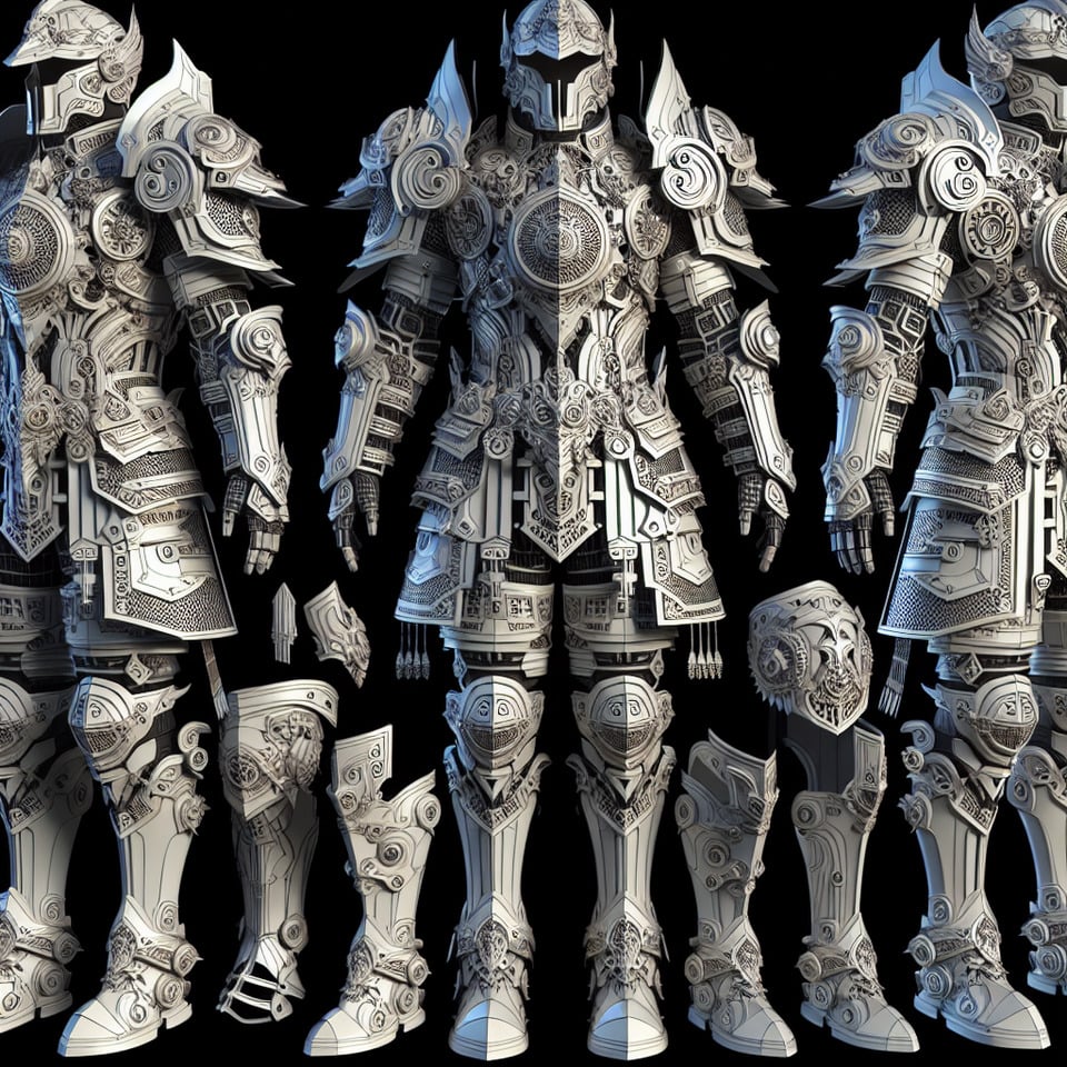 Anime armors written in 3 d text effect image