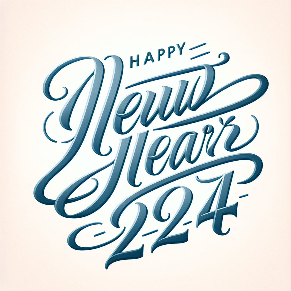 text  calligraphy happy new year 2024 for simple text effect image