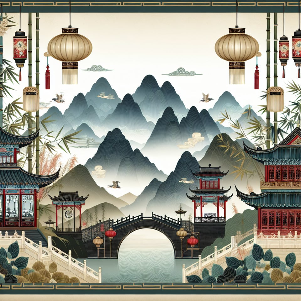 中国风背景 text effect image