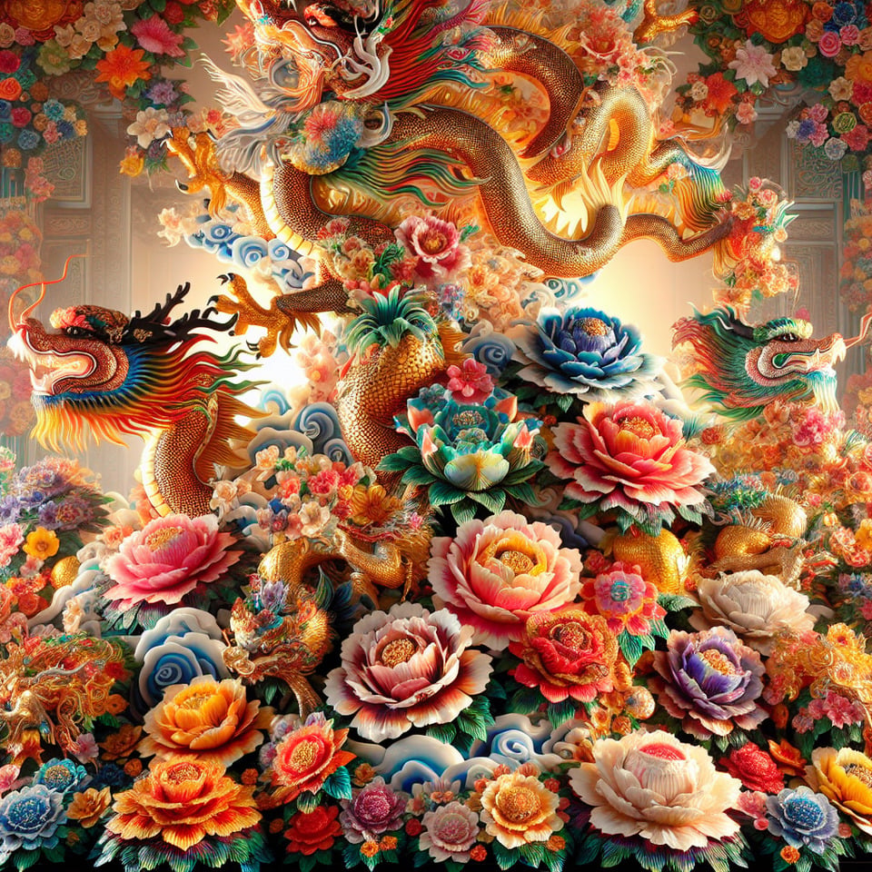 龍華富貴 花團錦簇 text effect image