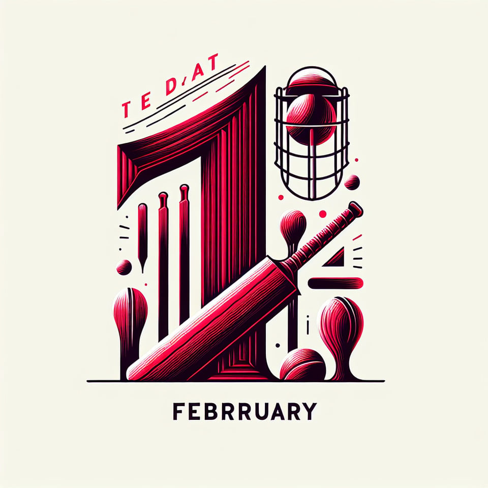 i want to create an typography it shoud be simple and redable 11th February for my post of cricket t  text effect image