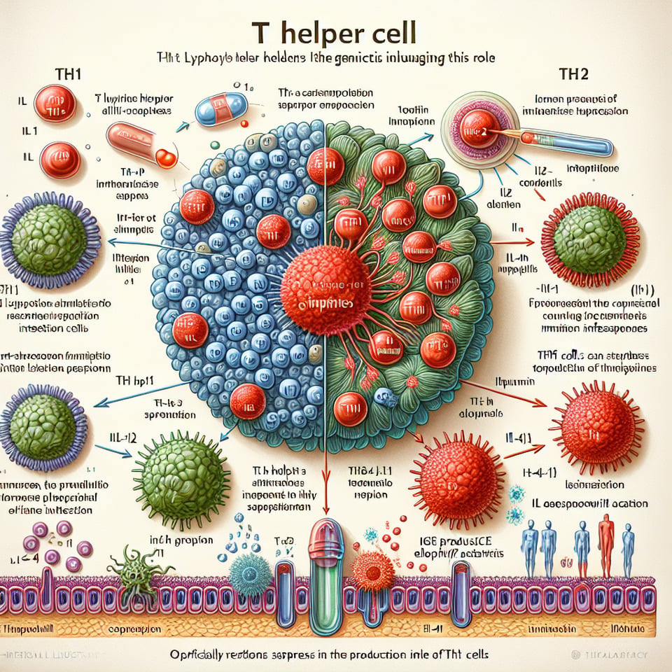 The T helper cell is a major target for the genetic factors that control the expression of the IgE responder phenotype. Two types of T lymphocyte helper cells have been identified. T helper 1 (TH1) cells produce interferon gamma (INF γ) and other cytokines that are necessary to mount an effective immune response against infection. T helper 2 (TH2) cells that produce interleukin (IL)-4 and IL-5 play a dominant role in IgE production (2,3) and eosinophil activation. IL-4which is produced by TH2 cellsis critical in initiating a switch in production by plasma cells to IgE. IL-5 increases eosinophil activation. INF γwhich is produced by TH1 helper lymphocytesis important in cell-mediated responsesbut can also ‘down-modulate’ TH2 cells andconsequentlythe production of IL-4. ReciprocallyIL-4 can also decrease the production of INF γ by TH1 cells. Both types of T helper cells are reactive to allergensbut at the clonal levelthe atopic response is predominantly TH2 as opposed to TH1 cells in healthy individuals. text effect image