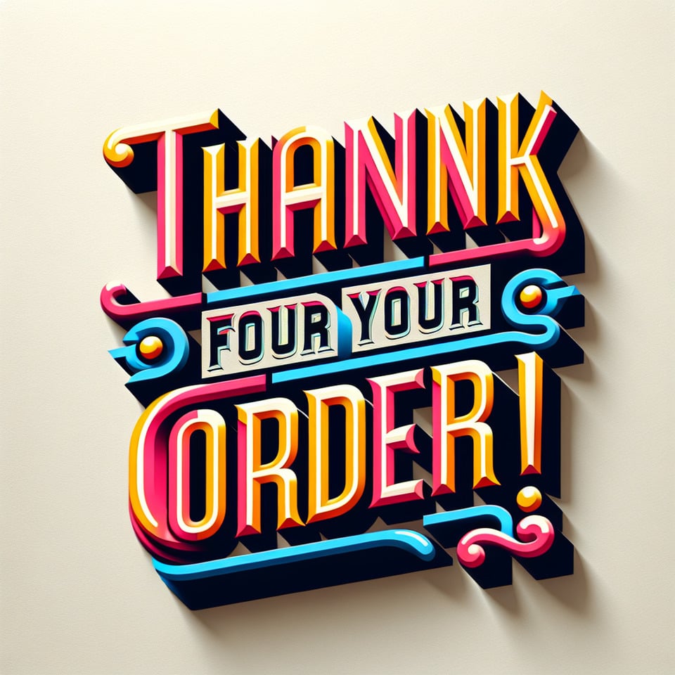 thank you for your order!typography text effect image