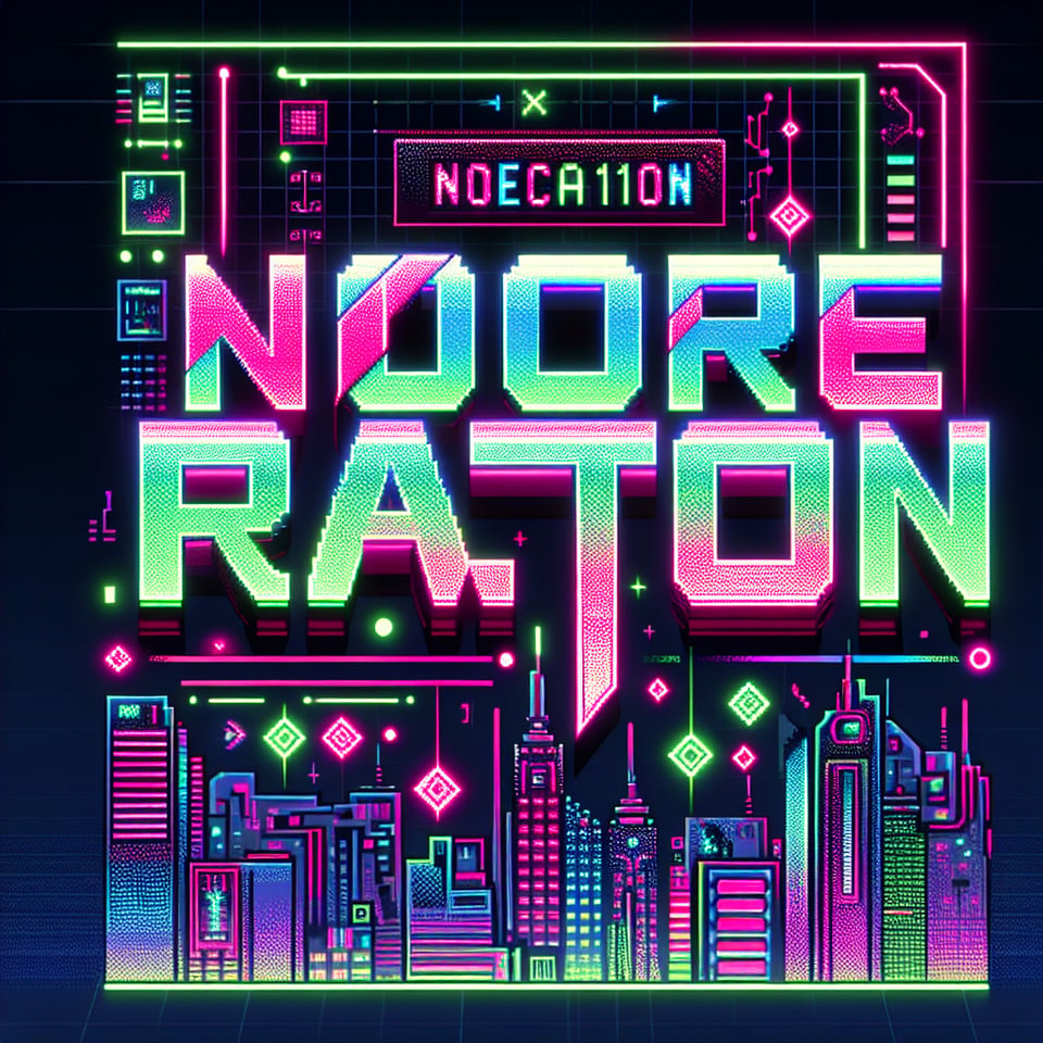 Write the word N0react1on in cyberpunk style text effect image