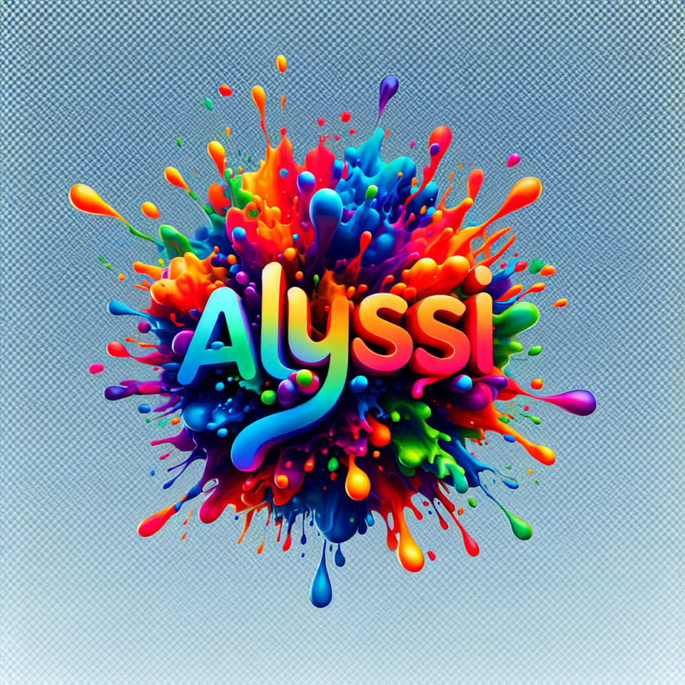 Text AlYassi colorful splash 3d text and clear background text effect image