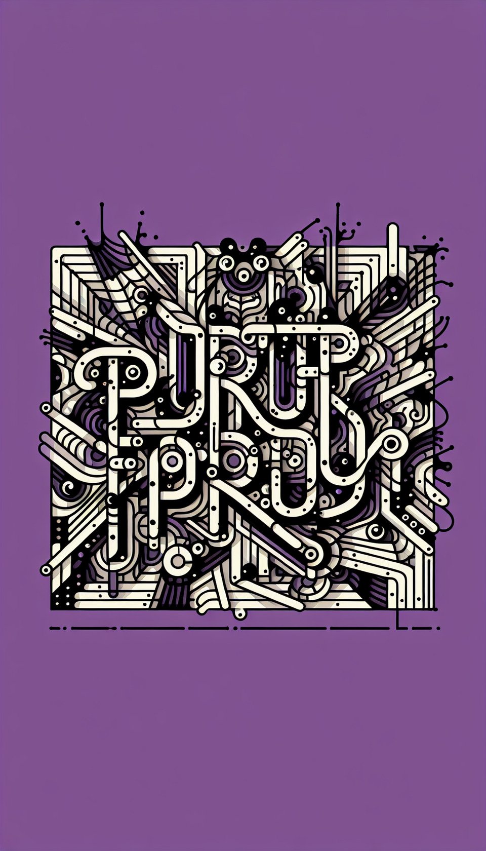 Text Purplfrog spider web style in flat vector2Dblack and whiteabstract artillustrationtypography text effect image