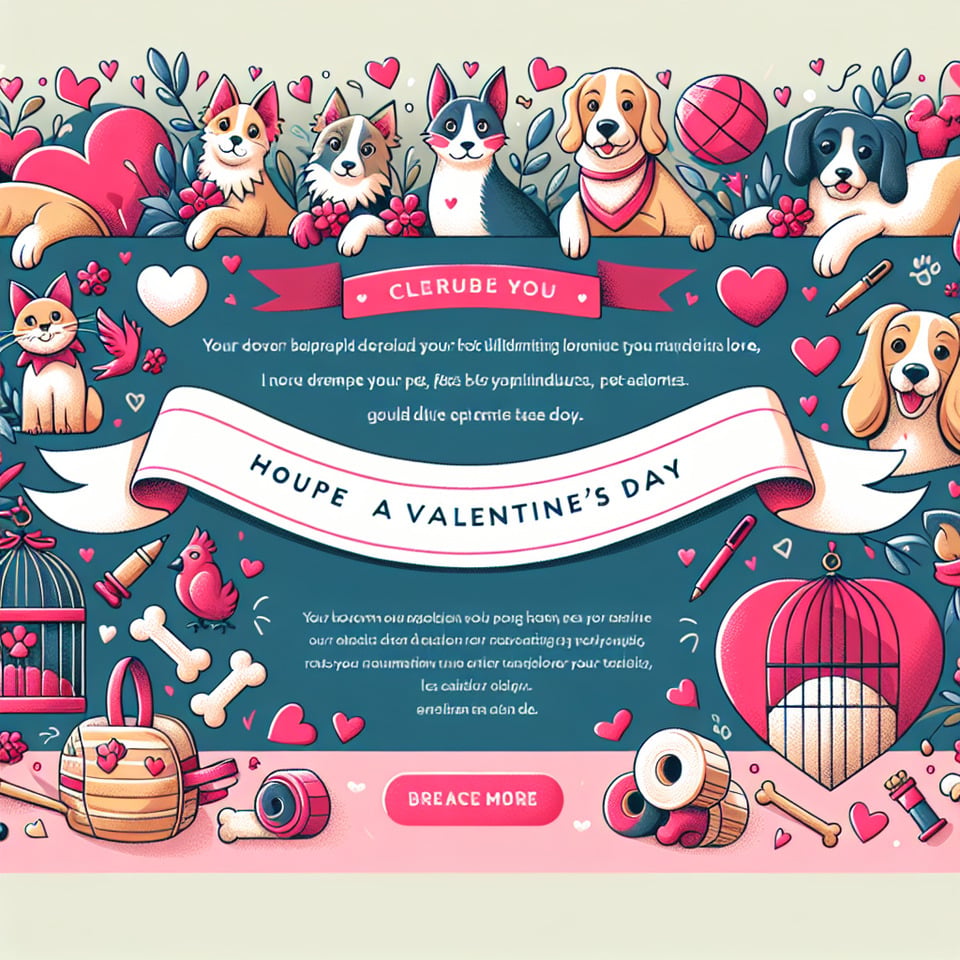 make a ebay banner for valentines day for pet shop text effect image