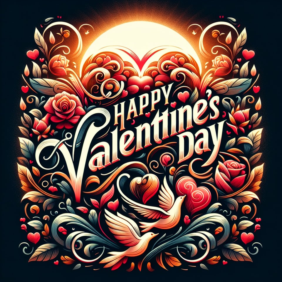 happy valentines daytypographyillustrationposter text effect image