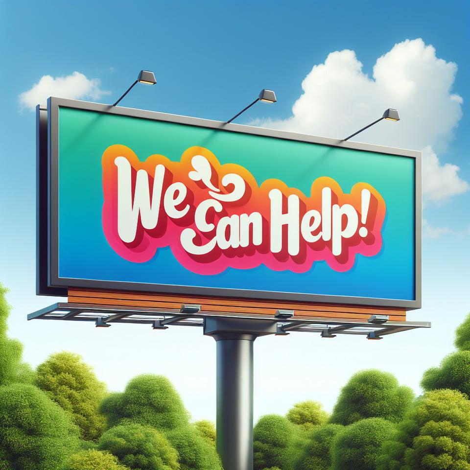 We can help! text effect image