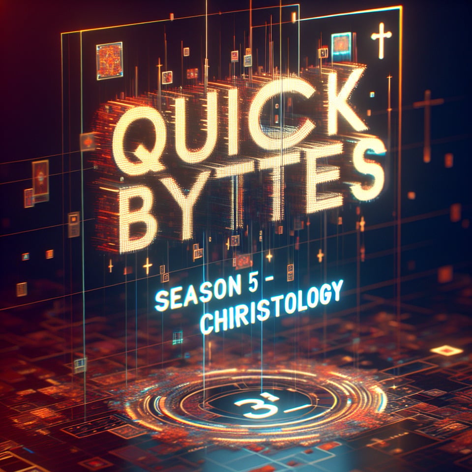 I want to see 3d text vfx with the title Quick Bytes Season 5 - Christology3d rendercinematic text effect image