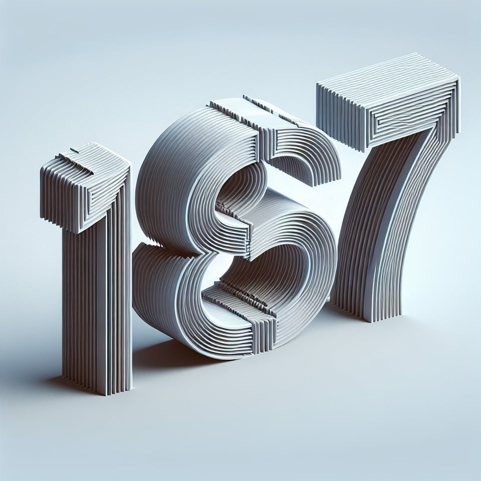 1857 written in 3d style in prespective text effect image