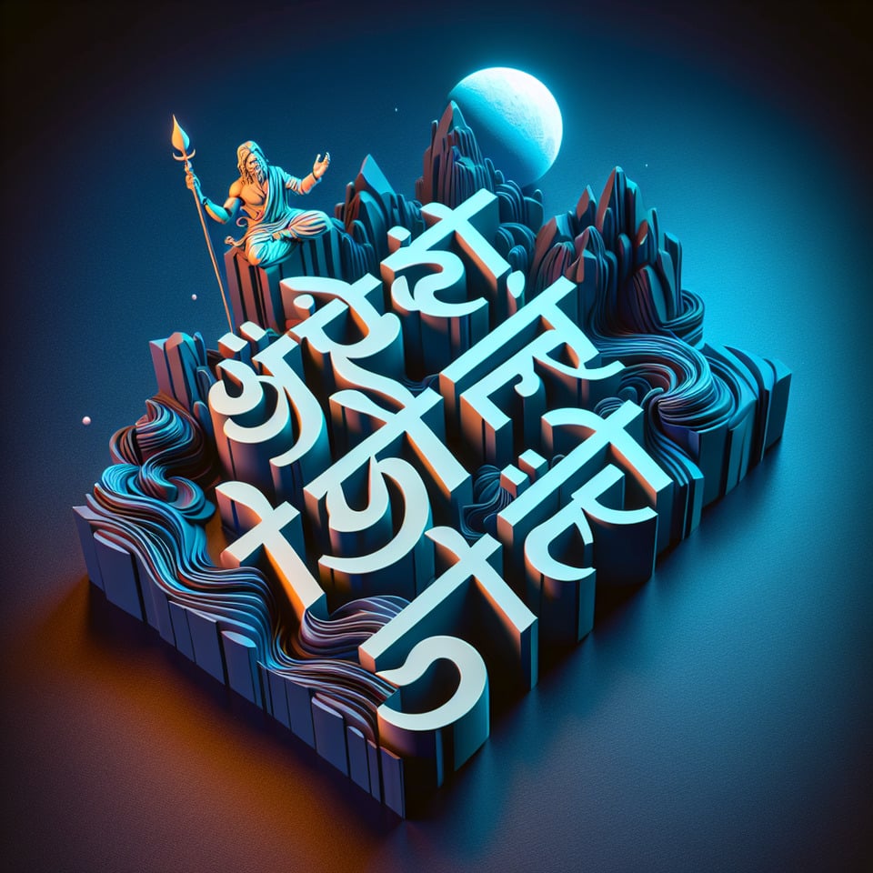 Text Teri Jyoti se noor Milta hai with 3d effects text effect image