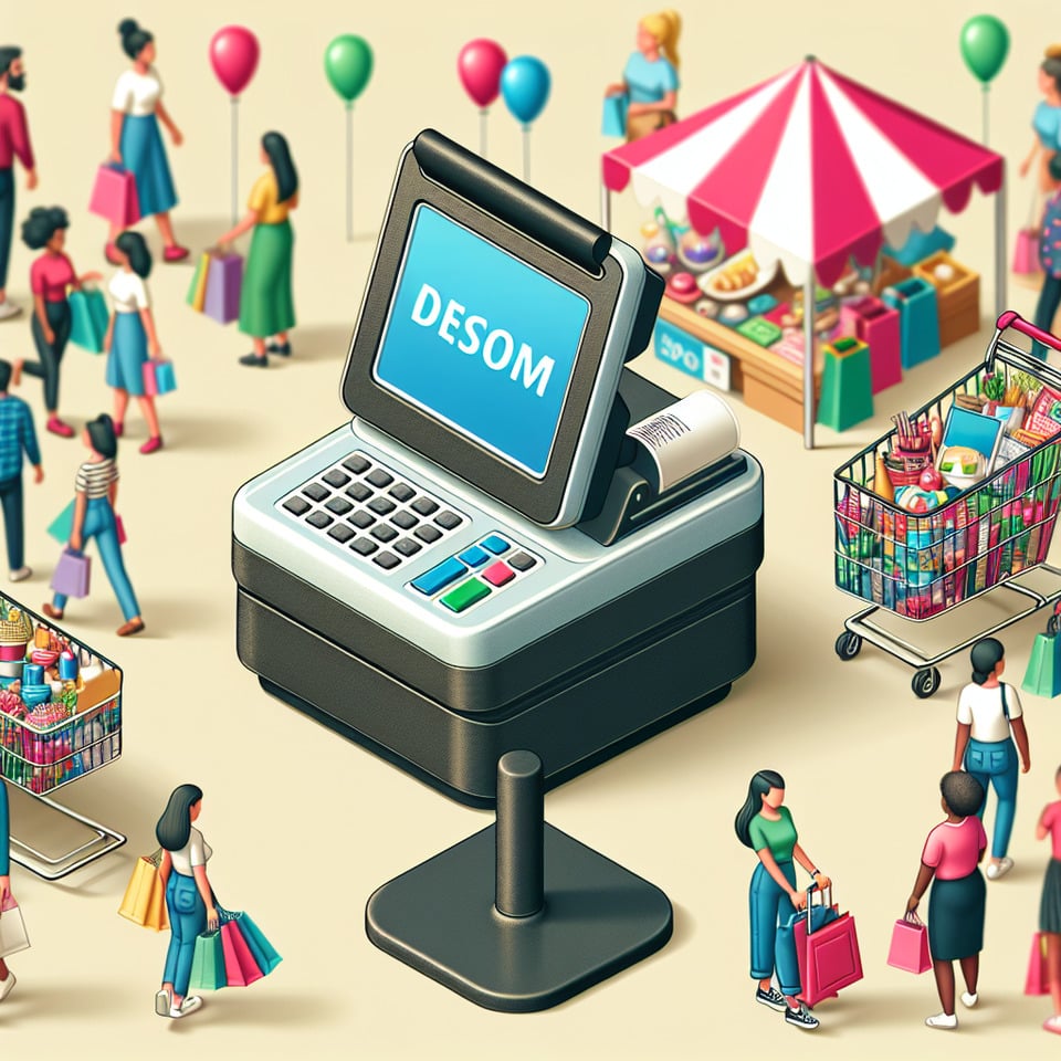 discount festival + POS machine + shopping cart text effect image
