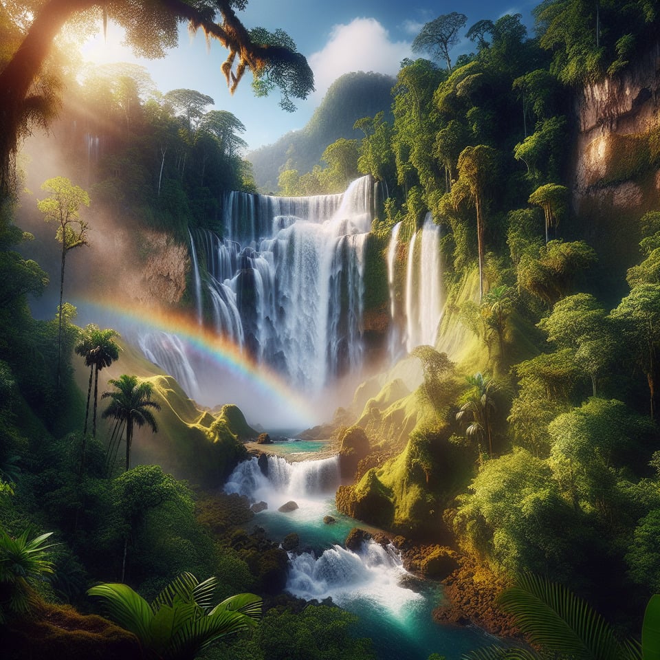beautiful relaxing waterfall scenery background text effect image