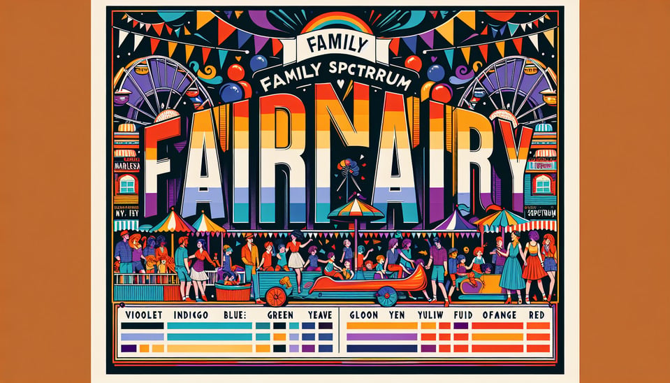 VIBGYOR's FAMILY FUN N FAIRtypography text effect image