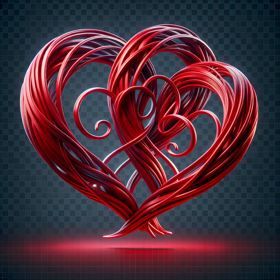 three-dimensionalgorgeous two red hearts interlocked imagetransparent background text effect image
