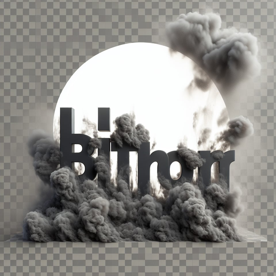Text BITHOOR 3d text and smoky transparent backgroundRealistic detailed view text effect image