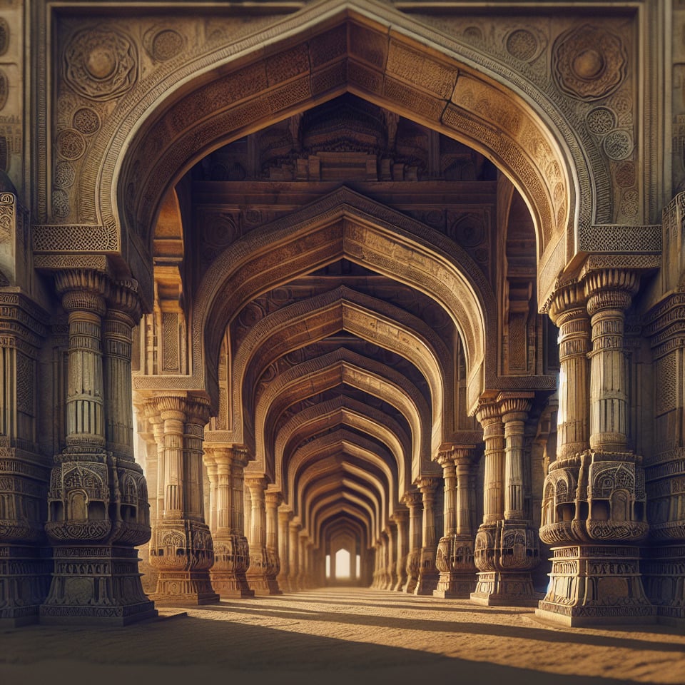 indian arches front view text effect image