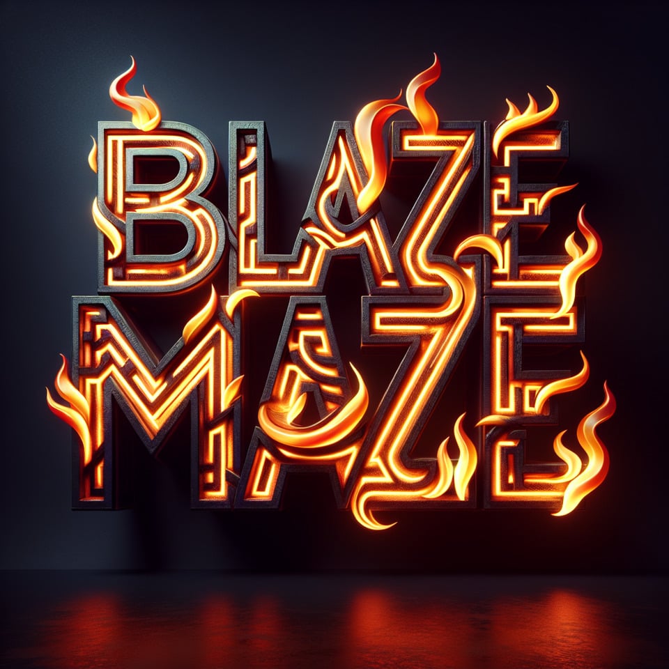 BLAZE MAZE FONT STYLE text effect image