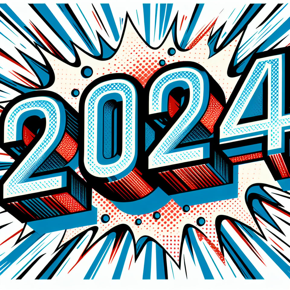 text 2024 comic style text effect on white background text effect image