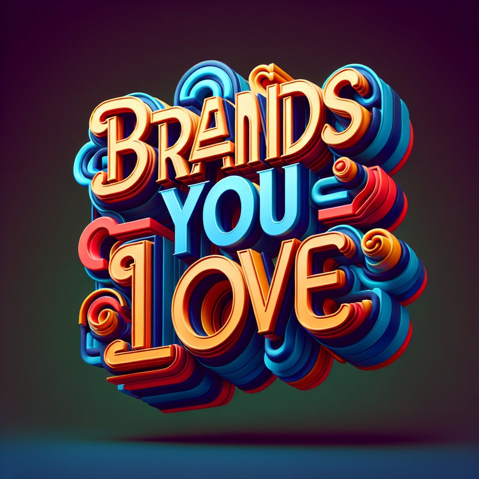 Brands You Lovetypography3d rendercinematic text effect image