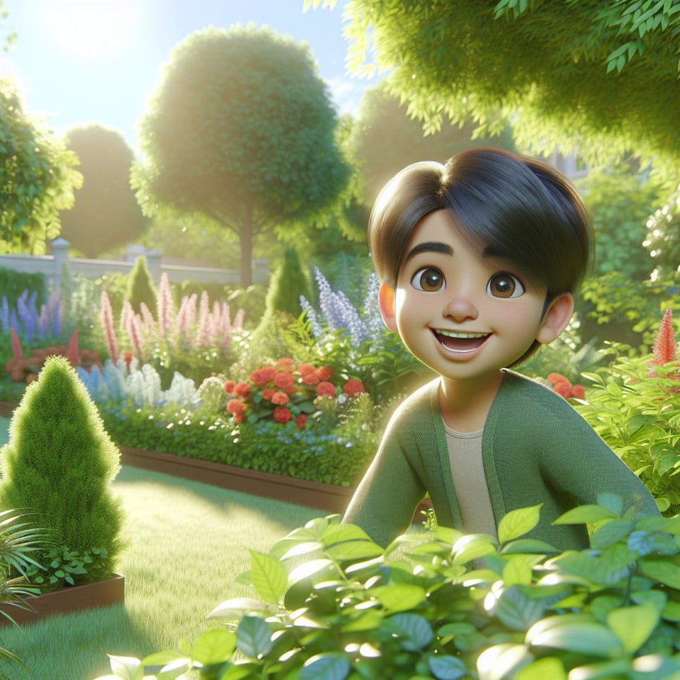BOY IN GARDEN3d render text effect image