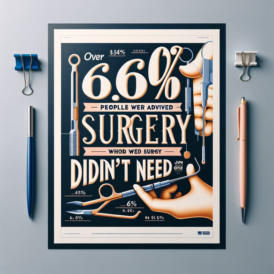 Over 60% of People Who Were Advised Surgery Didn't Need Onetypography text effect image