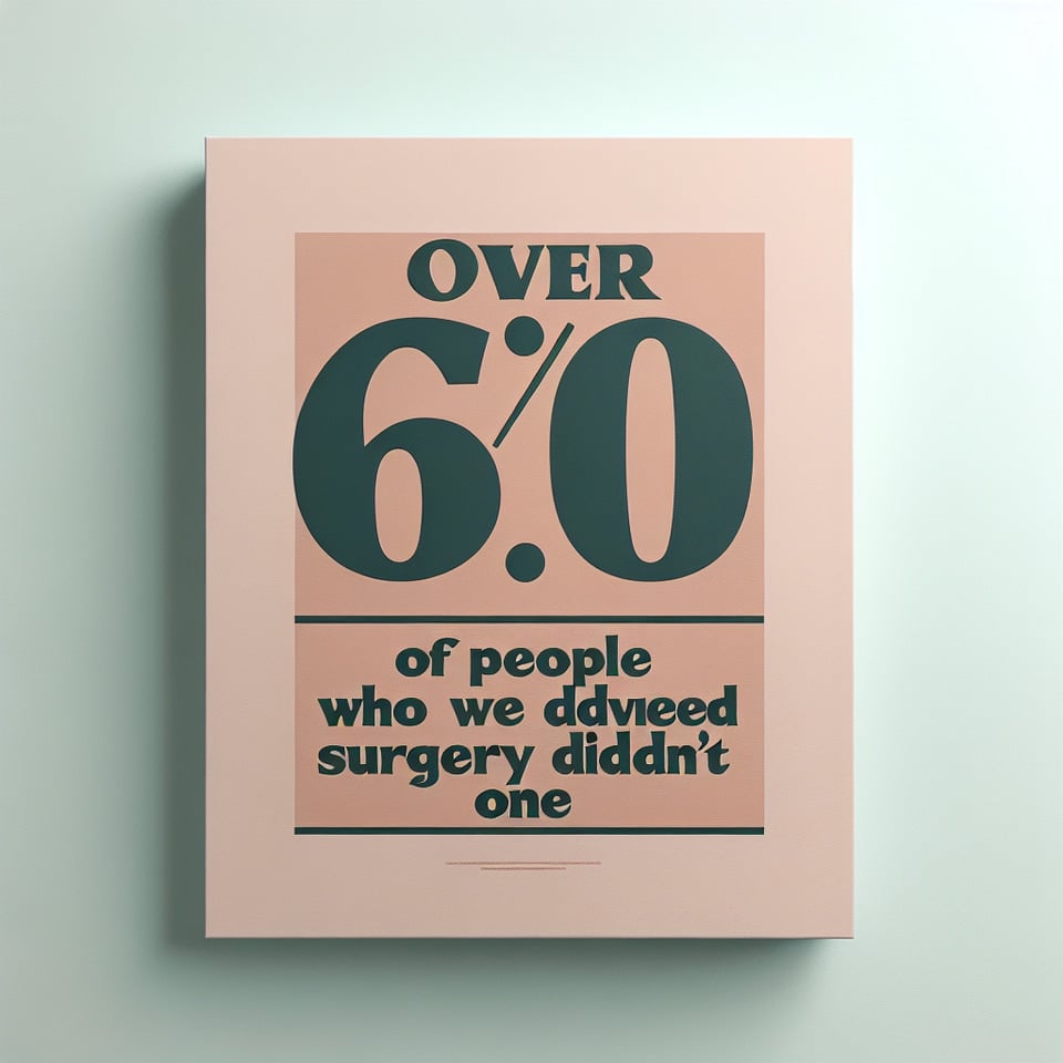 Over 60% of People Who Were Advised Surgery Didn't Need Onetypography text effect image
