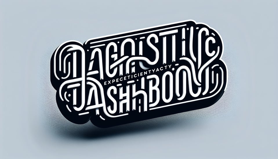 DIAGNOSTIC DASHBOARD letters in Logo transparent text effect image