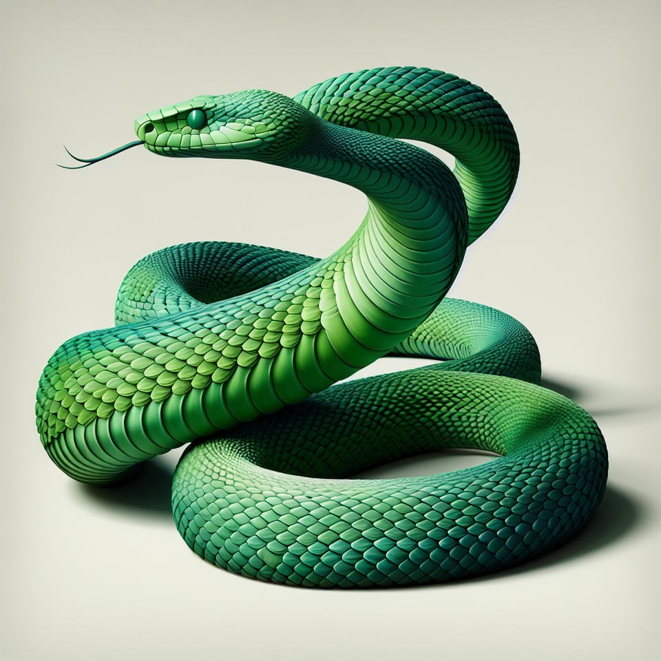 green snake3d render text effect image